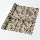 Braided Thread Knit Texture – Warm Beige (4) Cadeaupapier (Uitgerold)