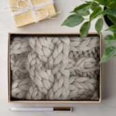 Braided Thread Knit Texture – Warm Beige (4) Tissuepapier (Geschenk)