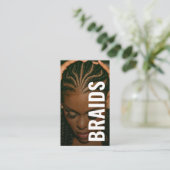 Braids bold Typography script handwritten photo  Visitekaartje (Staand voorkant)