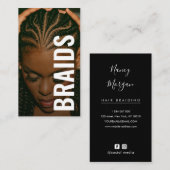 Braids bold Typography script handwritten photo  Visitekaartje (Voorkant / Achterkant)