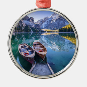 Braies Lake   Dolomiet Alpen, Italië Metalen Ornament