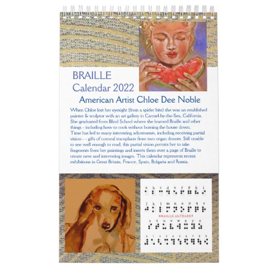 Braille 2022, ingediend door Chloe Dee Noble - Cal Kalender (Hoes)
