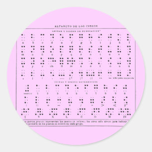 Braille-alfabet-Sticker Ronde Sticker