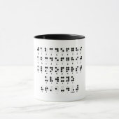 Braille alfabet, symbool voor blinde letters mok (Midden)