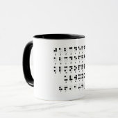 Braille alfabet, symbool voor blinde letters mok (Voorkant links)