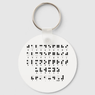 Braille alfabet, symbool voor blinde letters sleutelhanger