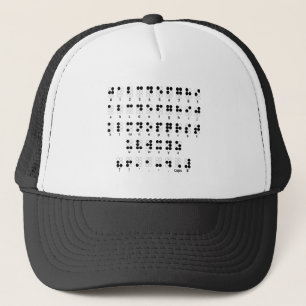 Braille alfabet, symbool voor blinde letters trucker pet