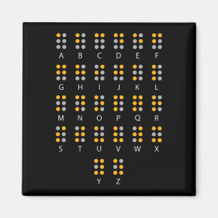 Braille Alphabet Blind Art Magneet