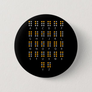 Braille Alphabet Blind Art Ronde Button 5,7 Cm