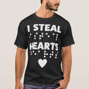 Braille Blind visueel gestoorde Valentijnsdag T-shirt