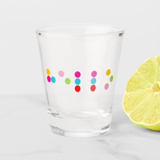 Braille blinde taalalfabet hallo tekst shot glas (Voorkant)