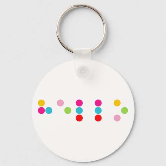 Braille blinde taalalfabet hallo tekst sleutelhanger (Voorkant)