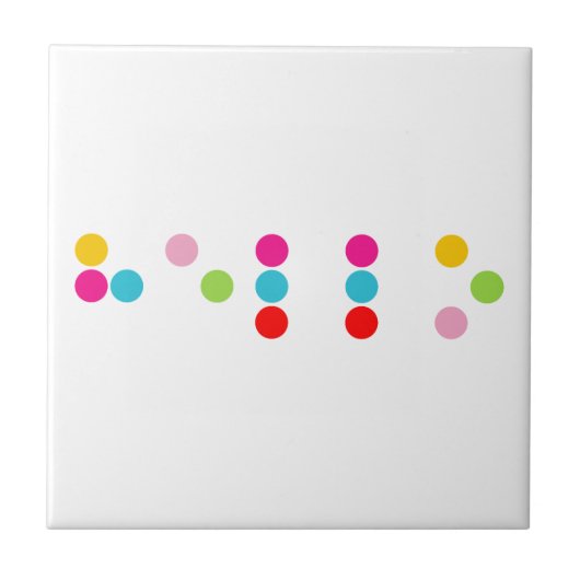 Braille blinde taalalfabet hallo tekst tegeltje (Voorkant)