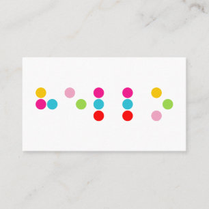 Braille blinde taalalfabet hallo tekst visitekaartje
