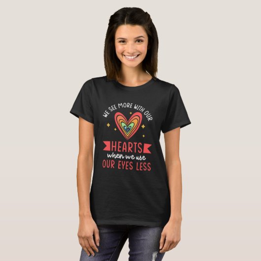 Braille Blindness Awareness Visual Impaign T-shirt (Voorkant volledig)