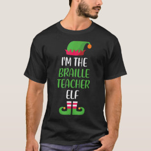 Braille Leraar Elf Kerst Familie Matching Groep T-shirt