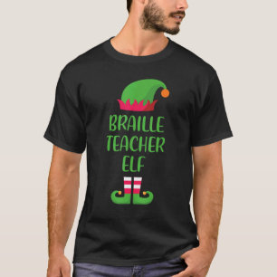 Braille Leraar Elf Kerst Familie Matching Groep T-shirt