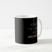Braille Shirt, Wereld Braille Dag, Braille Awarene Koffiemok (Voorkant rechts)