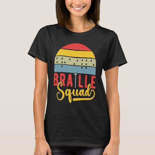 Braille Squad Retro Sunset Blindness T-shirt (Voorkant)