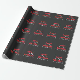 Braille Stippen - Happy Birthday t-shirt Blind Cadeaupapier