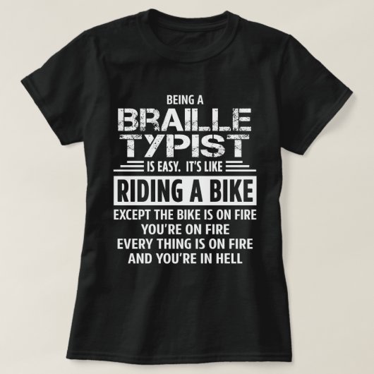 Braille-typist T-shirt (Design voorkant)