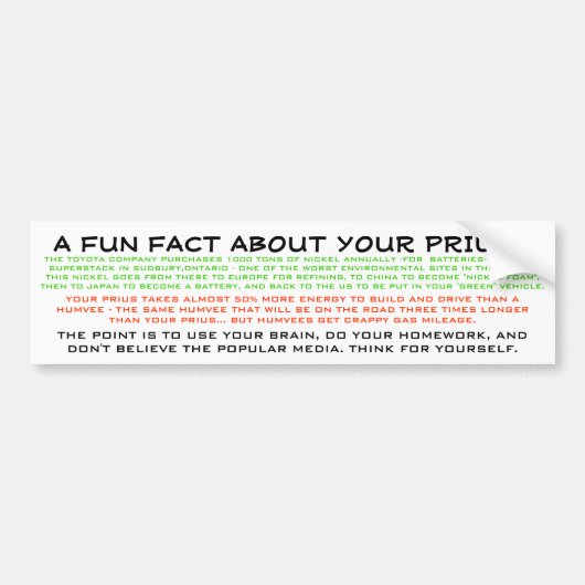 BRAIN 1 GEBRUIKEN - PRIMAIR BUMPERSTICKER (Voorkant)