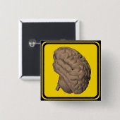 Brain Ahead. Vierkante Button 5,1 Cm (Voorkant /achterkant)