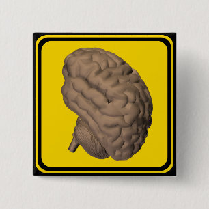 Brain Ahead. Vierkante Button 5,1 Cm