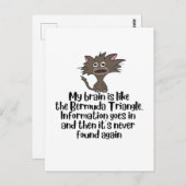 Brain als Bermuda Funny Crazy Cat Expression Briefkaart (Voorkant / Achterkant)
