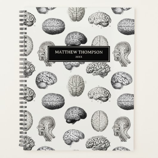Brain Anatomy Biology Antique Illustrations Planner (Voorkant)
