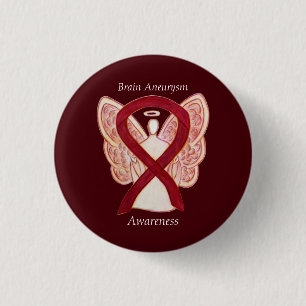 Brain Aneurysm Awareness Angel Ribbon Art Pin Ronde Button 3,2 Cm