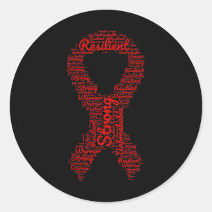 Brain Aneurysm Awareness Maand Lint Met Woorden Ronde Sticker