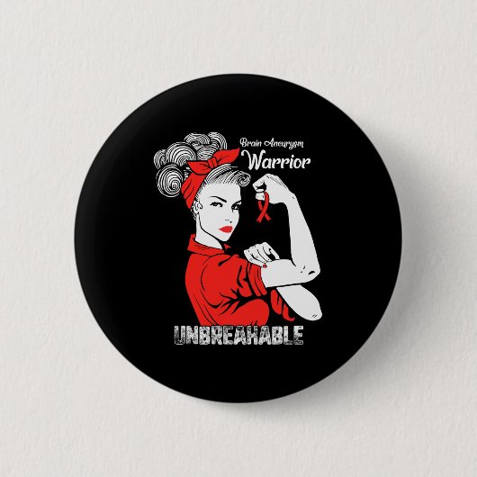 Brain Aneurysm Awareness Strong Unbreakable Women  Ronde Button 5,7 Cm (Voorkant)