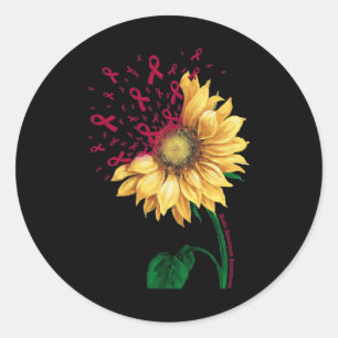 Brain Aneurysm AWARENESS Sunflower Bourgogne Ronde Sticker