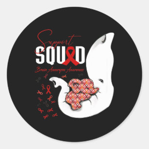Brain Aneurysm Awareness Support Squad Olifant Ronde Sticker