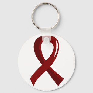 Brain Aneurysm Burgundy Ribbon 3 Sleutelhanger