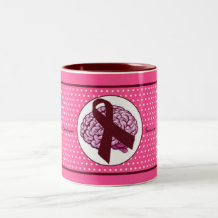 Brain Aneurysm Survivor Pink Polka Dot Coffee Mok