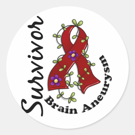 Brain Aneurysm Survivor Ronde Sticker (Voorkant)