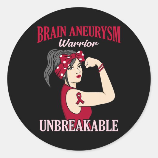 Brain Aneurysm Warrior Awareness Month Supporter G Ronde Sticker (Voorkant)