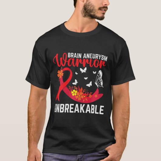 Brain Aneurysm Warrior Onbreekbare chirurgie Aware T-shirt (Voorkant)