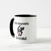 Brain Aneurysms Stink Skunk Awareness Design Mok (Voorkant links)