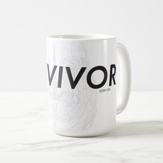 Brain Brain Brain Survivant Mug avec trait de lign (Devant droit)