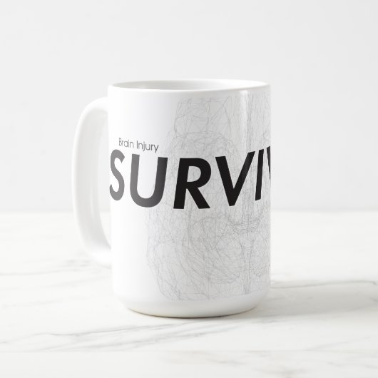 Brain Brain Brain Survivant Mug avec trait de lign (Devant gauche)