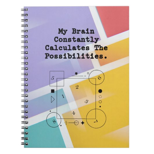 Brain Calculates Possibilities | Math Thinker Notitieboek (Voorkant)