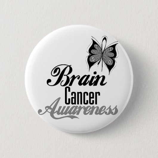 Brain Cancer Awareness Butterfly Ronde Button 5,7 Cm (Voorkant)