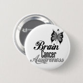 Brain Cancer Awareness Butterfly Ronde Button 5,7 Cm (Voorkant /achterkant)