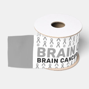 Brain Cancer Awareness Pattern Ribbon Grosgrain Lint