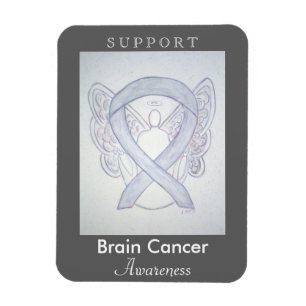 Brain Cancer Awareness Ribbon Angel Custom Magnets Magneet