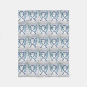 Brain Cancer Awareness Ribbon Fleece Chemo Blanket Deken