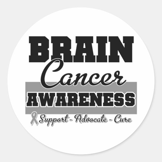Brain Cancer Awareness Ronde Sticker (Voorkant)